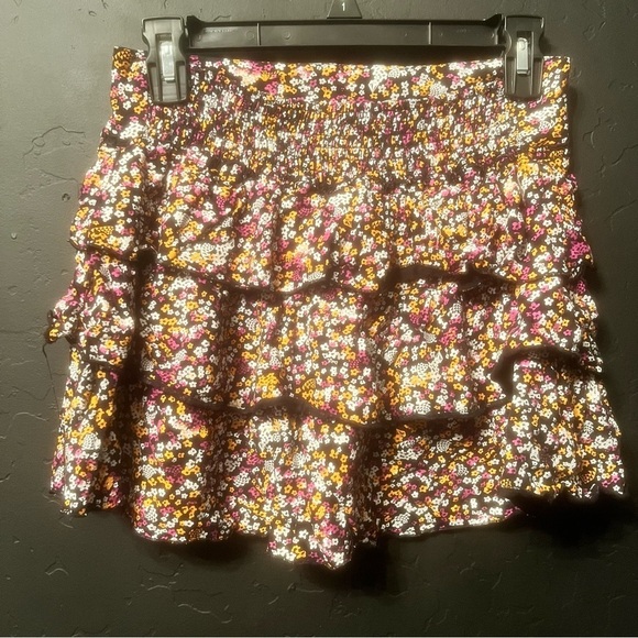 Vintage Volcom floral tiered ruffled mini skirt Floral Ruffle SizeM - Picture 5 of 7